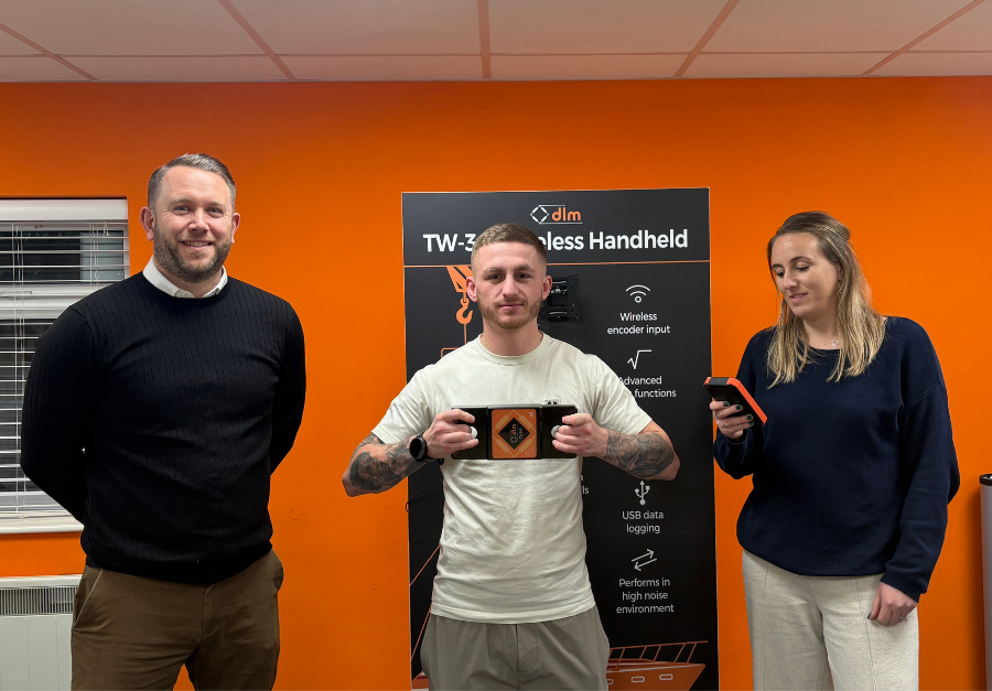 Ryan Garner Testing Tensile Link on visit to DLM in Southampton.